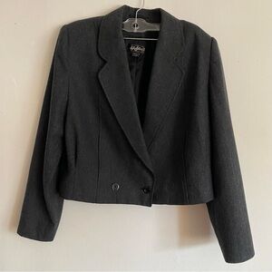 J.Ashford Charcoal Grey Wool Blend Cropped Blazer: Size 9
